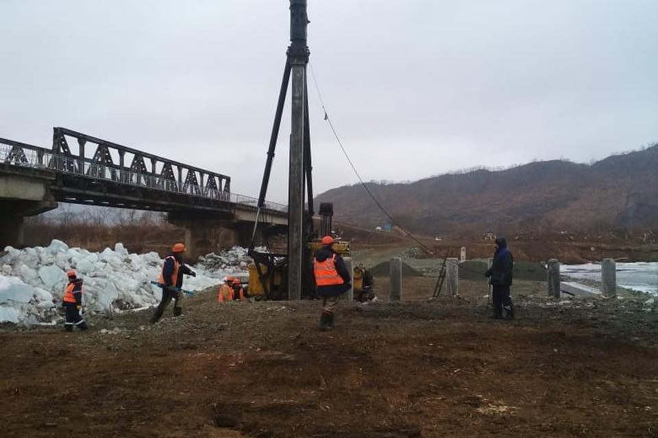Строительство моста в Находке